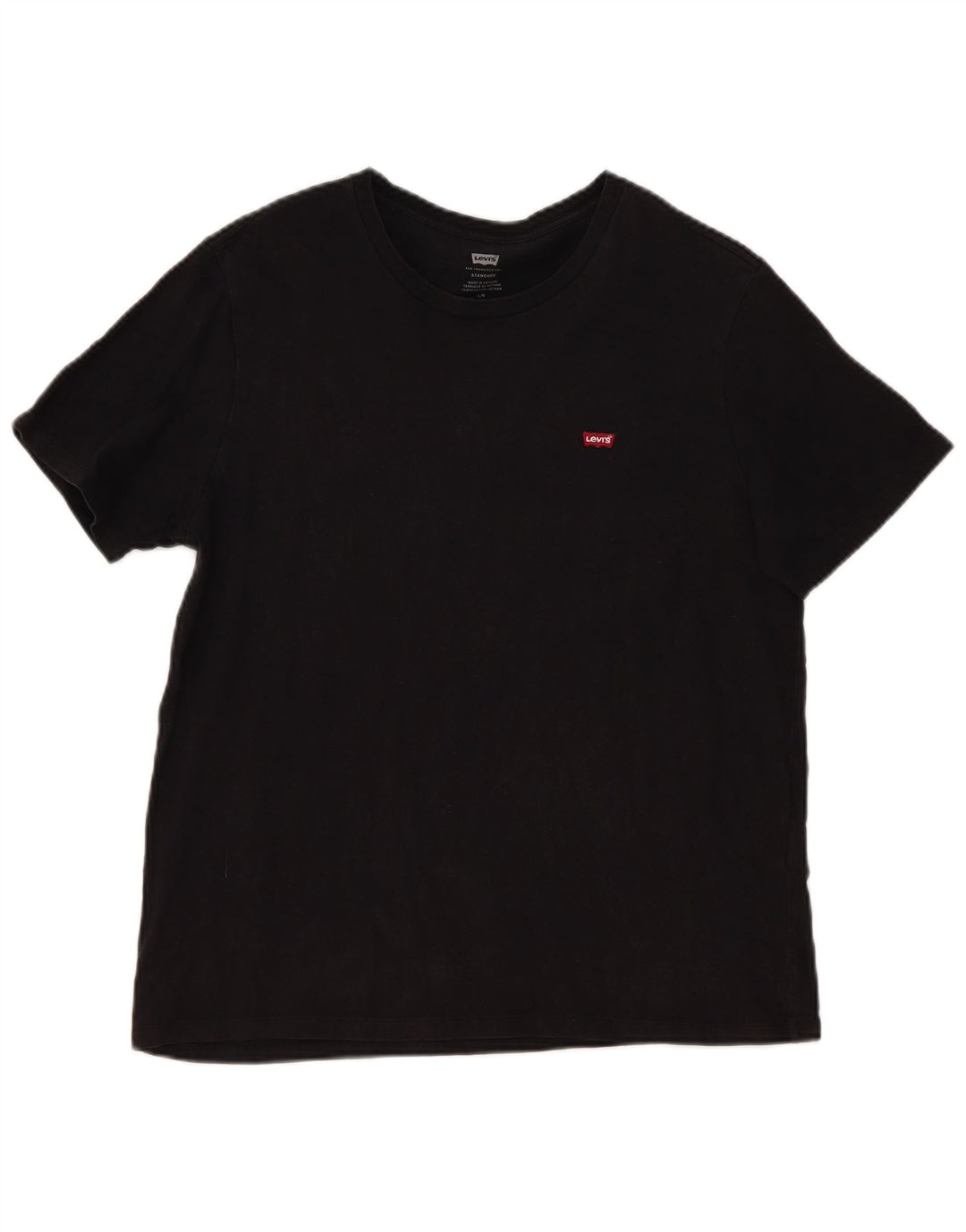 Levi's Herre Standard T-Shirt Top Stor Sort Bomuld