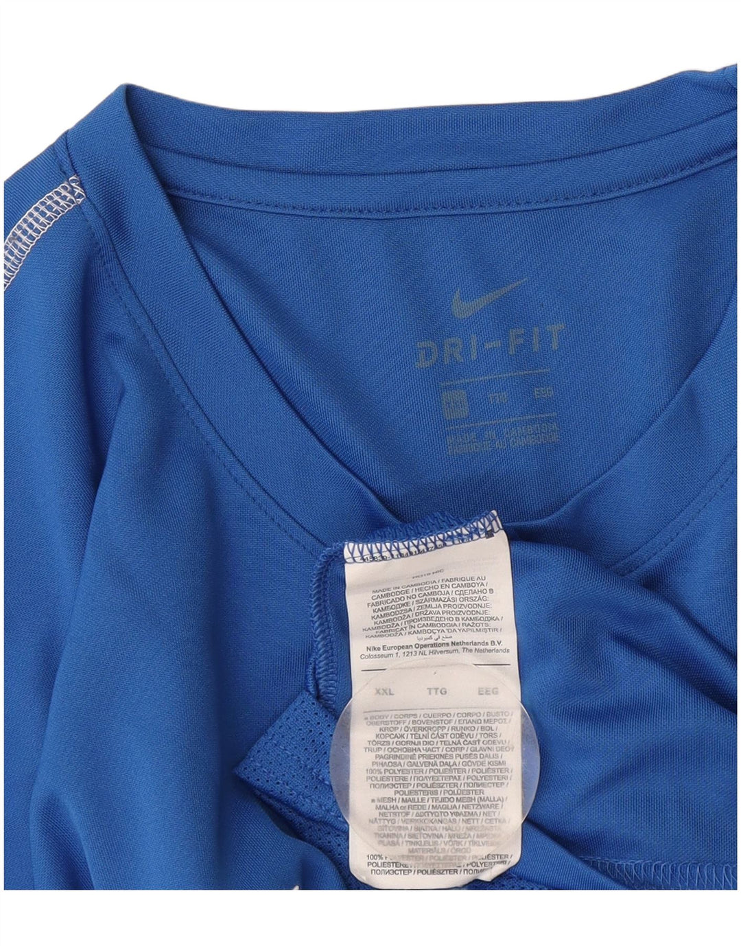 Nike Herre Dri Fit T-Shirt Top 2XL Blå Polyester