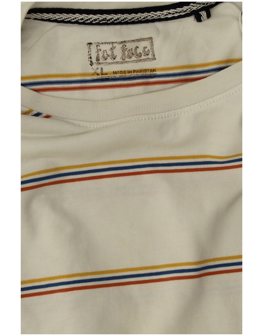 Fat Face Herre T-Shirt Top XL Hvidstribet bomuld
