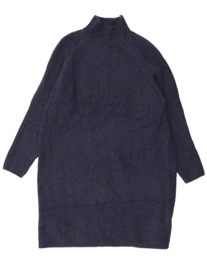 Zara Dame Jumper Dress UK 14 Medium Navy Blue Akryl