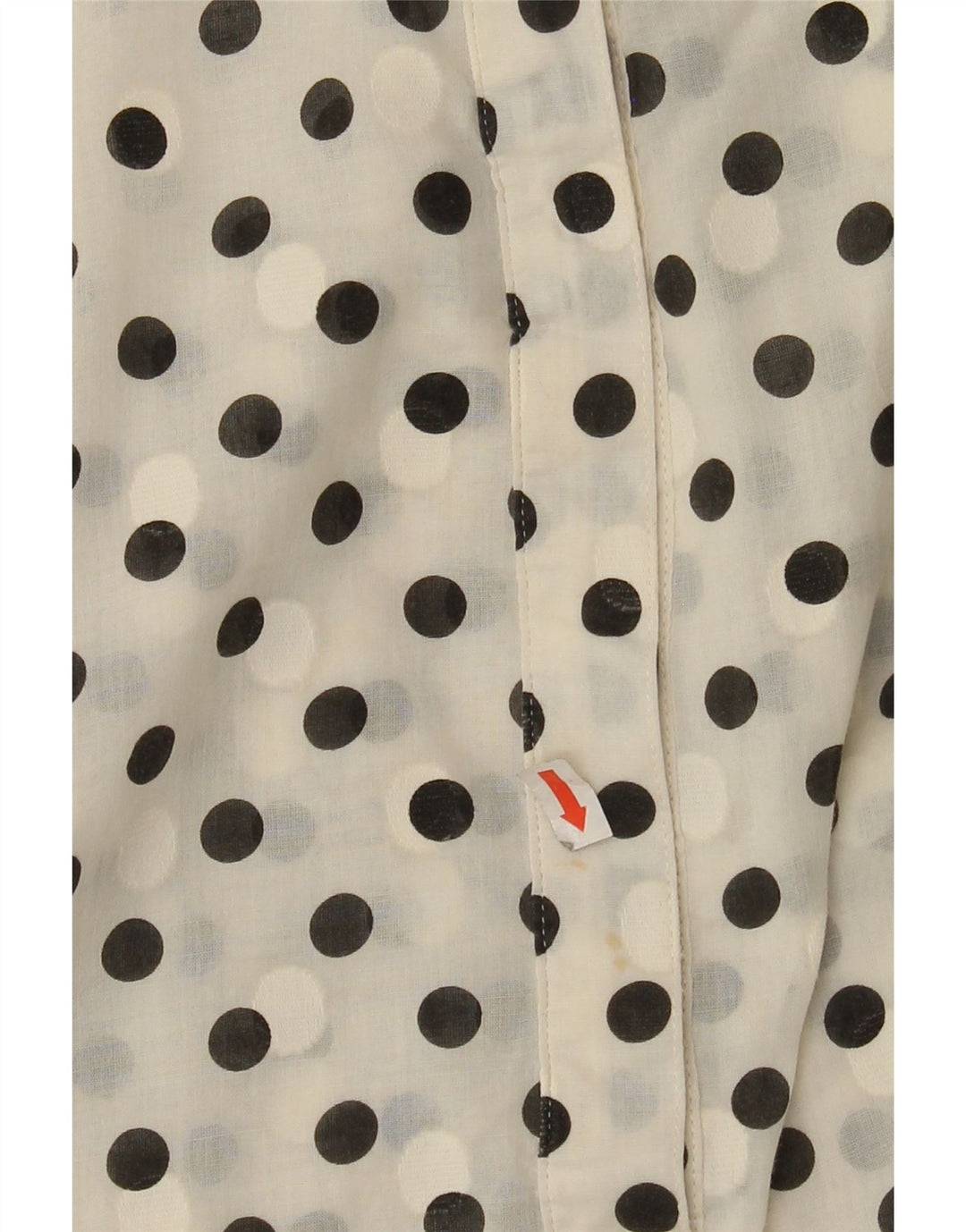 J. CREW Womens See Through Pullover Shirt UK 16 Large Off White Polka Dot