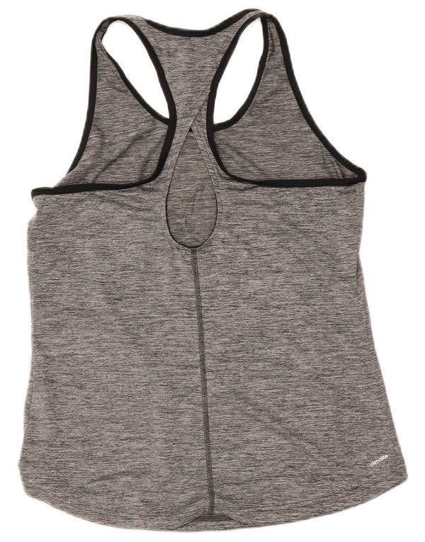 Adidas Dame Grafisk Vest Top UK 16/18 Stor Grå Polyester