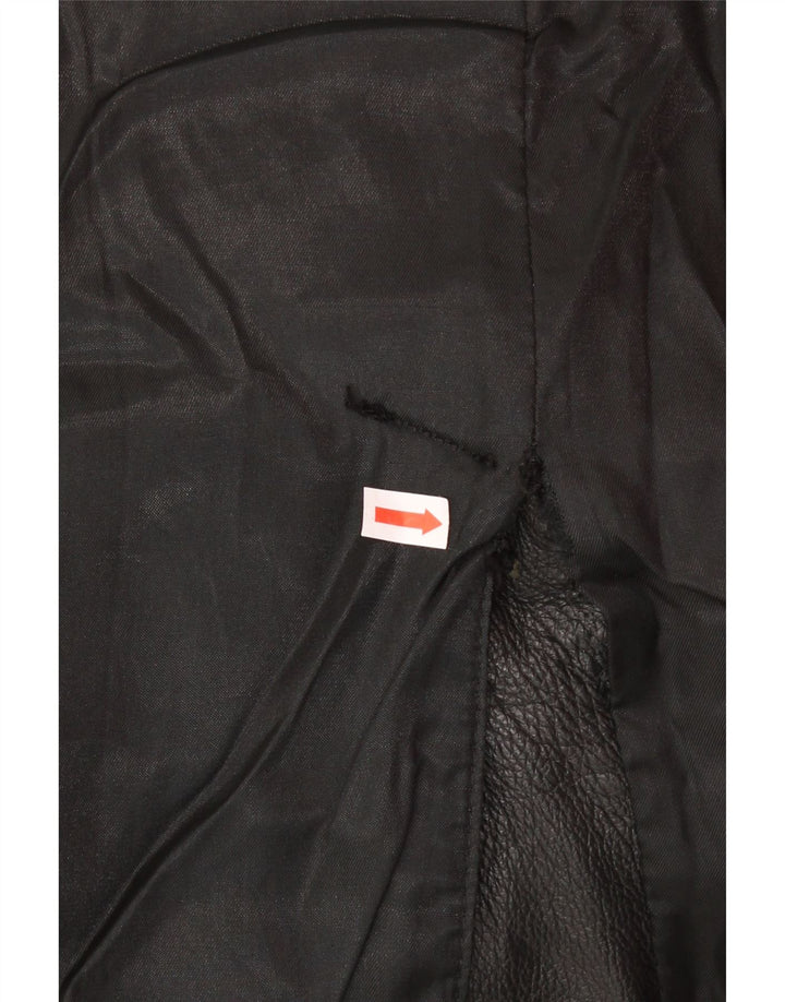 VINTAGE Mens Leather Coat UK 38 Medium Black Leather Vintage Vintage and Second-Hand Vintage from Messina Hembry 