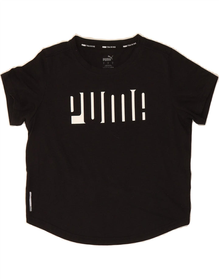 PUMA Womens Graphic T-Shirt Top UK 10 Small Black Polyester Vintage Puma and Second-Hand Puma from Messina Hembry 