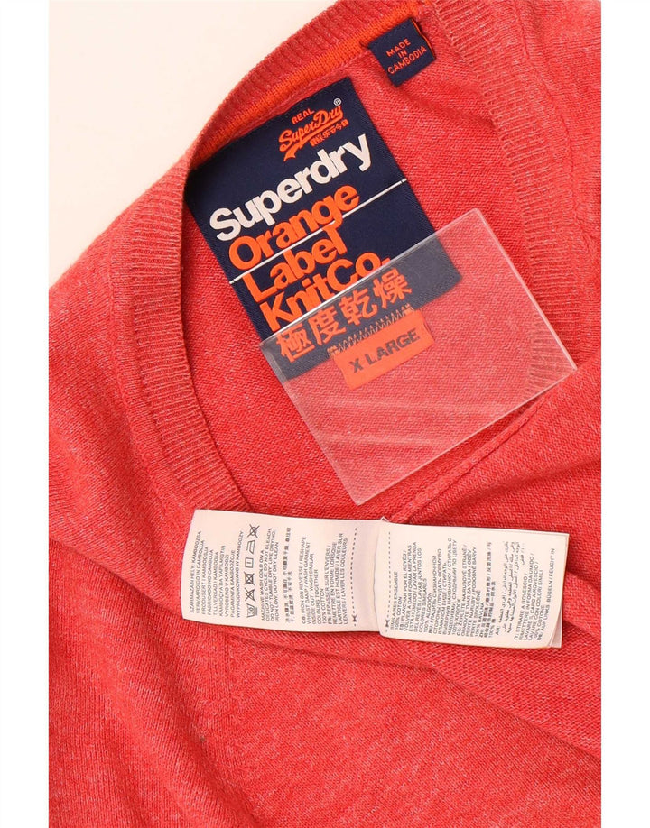 Superdry Herre sweater med rund hals XL rød bomuld