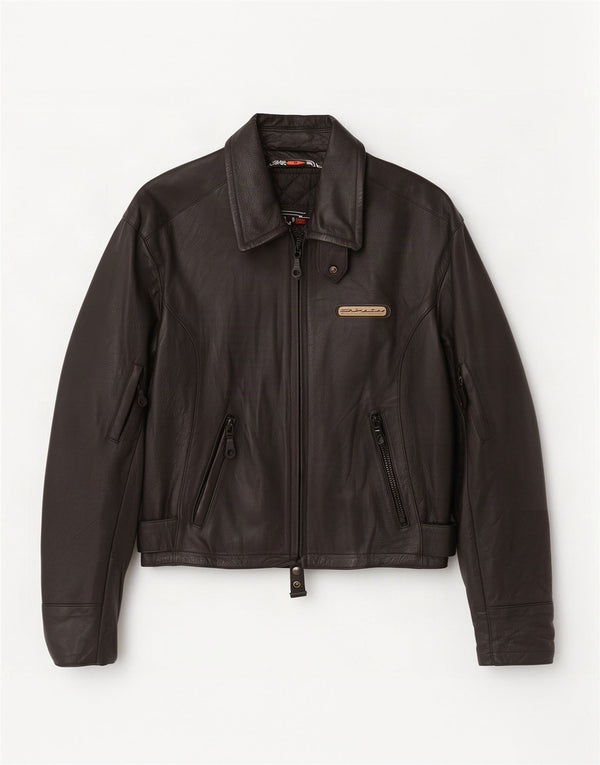 Spidi Dame Motorstyle Læder Racer Jakke UK 14 Medium Sort
