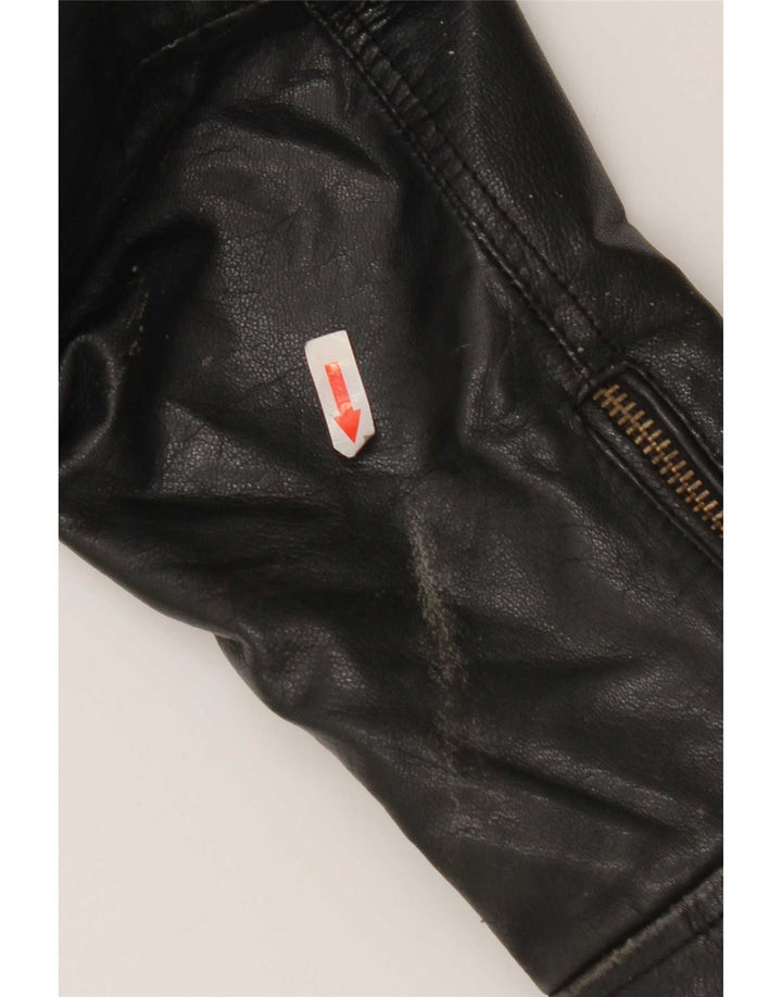 Only & Sons Herre Læder Biker Jacket UK 40 Large Sort