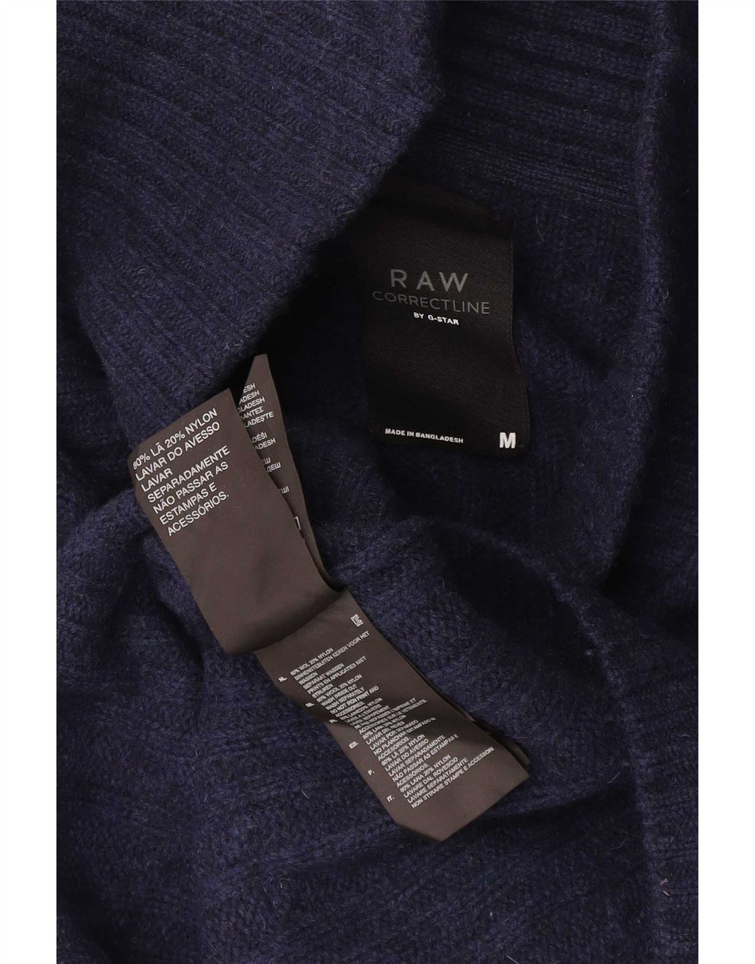 G-Star Herre Shawl Neck Jumper Sweater Medium Navy Blue Uld