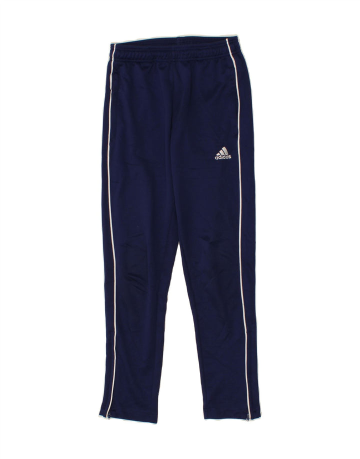 ADIDAS Boys Climalite Tracksuit Trousers 11-12 Years Navy Blue Polyester Vintage Adidas and Second-Hand Adidas from Messina Hembry 