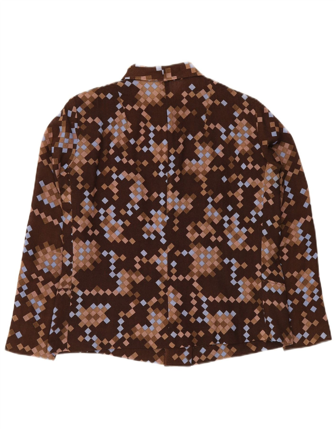 VINTAGE Bomberjakke til kvinder UK 12 Medium Brun Geometrisk