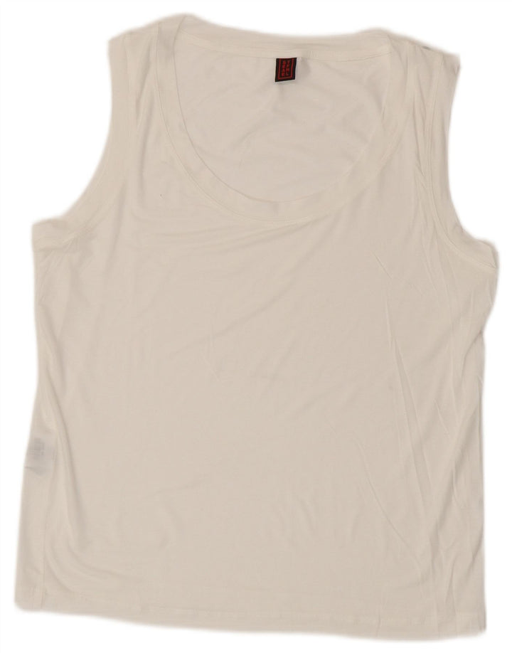 Stefanel Damevest Top UK 14 Medium White Lyocell