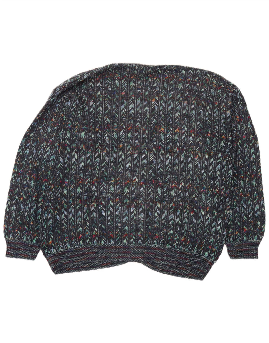 Vintage herre cardigan sweater IT 54 XL Flerfarvet geometrisk