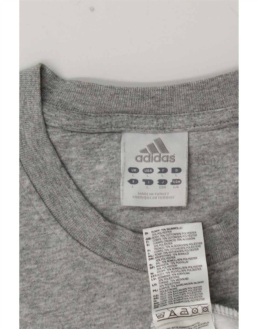 ADIDAS grafisk sweatshirt til mænd, stor grå bomuld