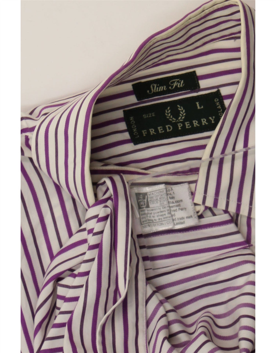 Fred Perry Herre Slim Fit skjorte Stor grå nålestribet bomuld