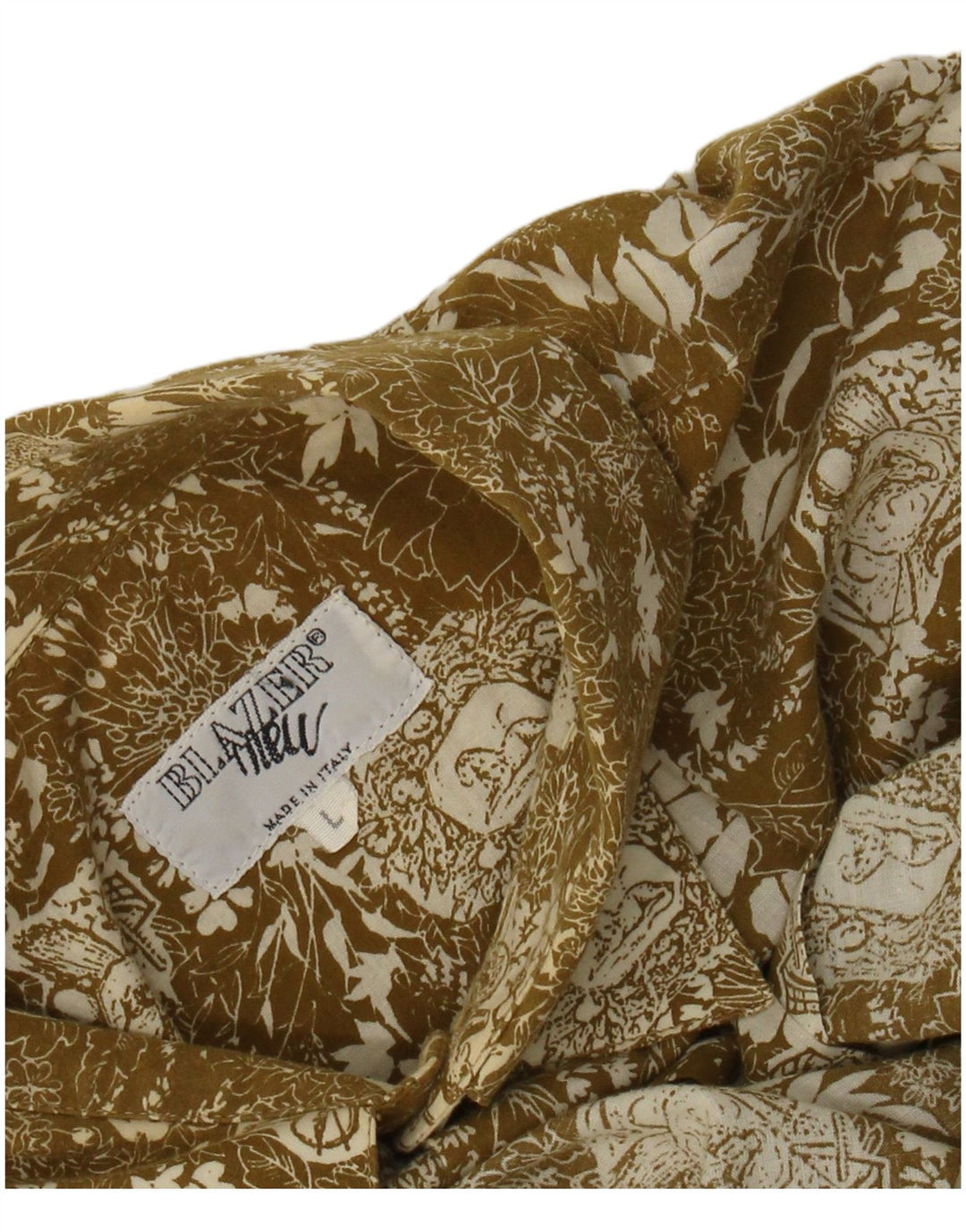 Vintage herreskjorte stor grøn blomster