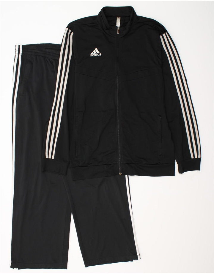 Adidas fuld træningsdragt til mænd, stor sort polyester
