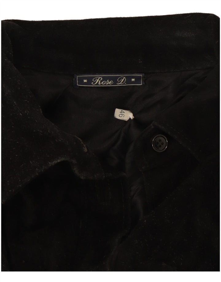 Vintage Dame Overshirt Ruskind Skjorte IT 46 Large Sort
