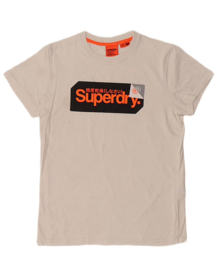 SUPERDRY Herre grafisk T-shirt top mellem hvid bomuld