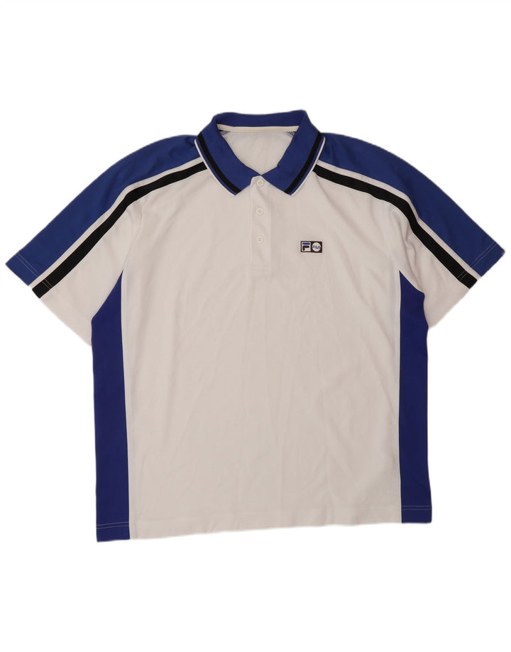 FILA Poloshirt til mænd XL Hvid Colourblock Polyester