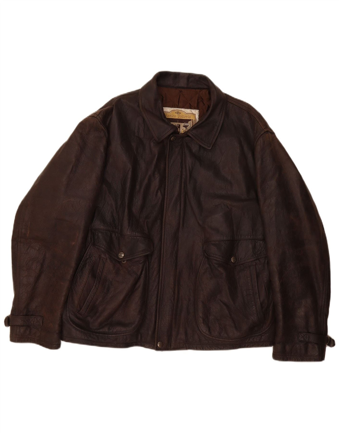 Vintage herre læderjakke UK 42 XL Brun