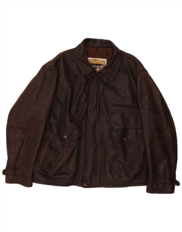 Vintage herre læderjakke UK 42 XL Brun