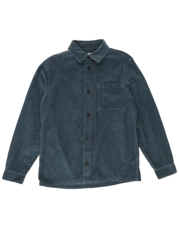 Marks & Spencer Herre Overshirt Corduroy Shirt Medium Blue Bomuld