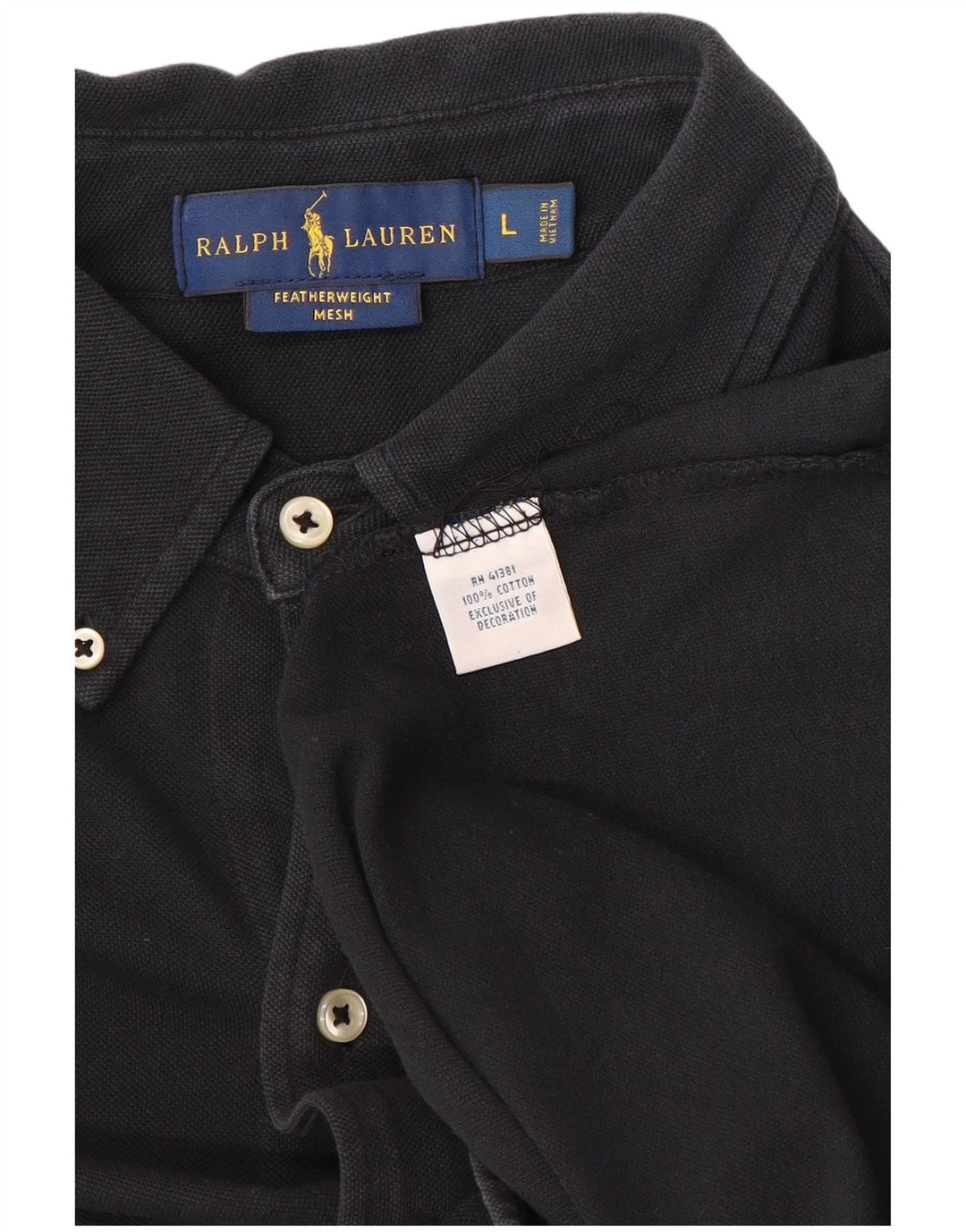 Ralph Lauren herreskjorte stor sort bomuld