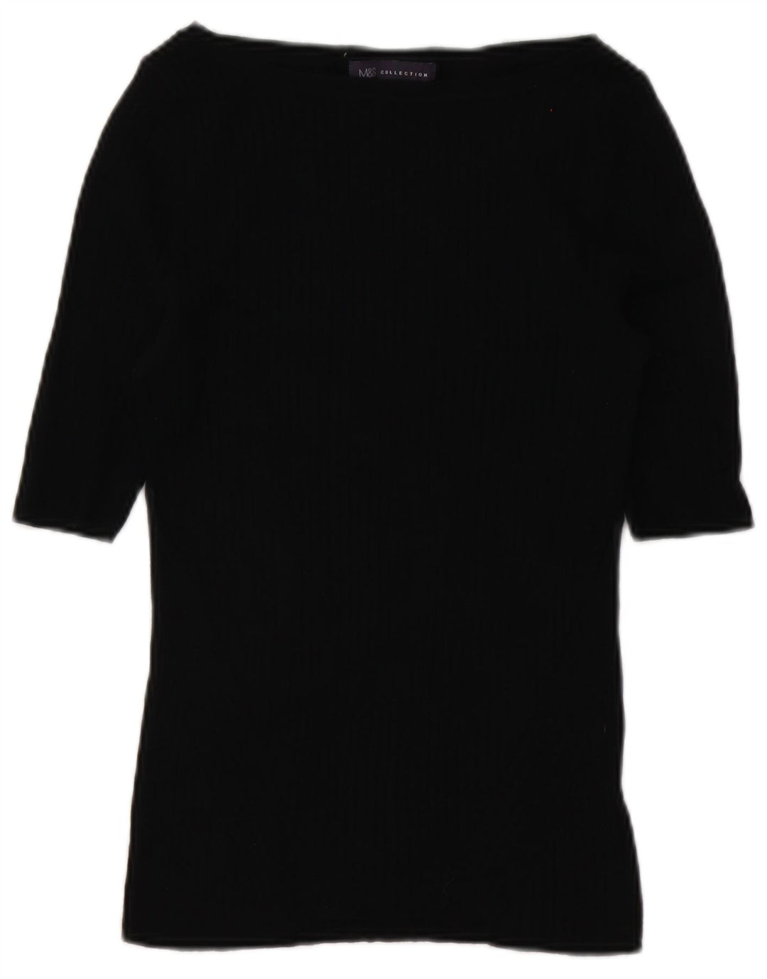 Marks & Spencer Dame Boat Neck Jumper Sweater UK 10 Small Black