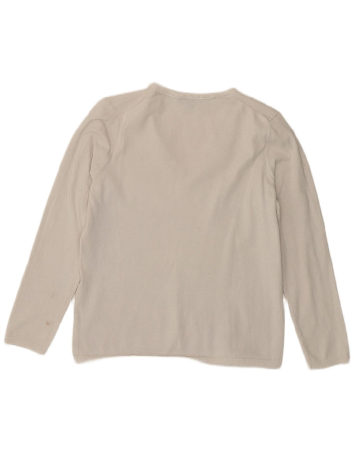 Tommy Hilfiger Dame V-hals sweater UK 14 Medium White