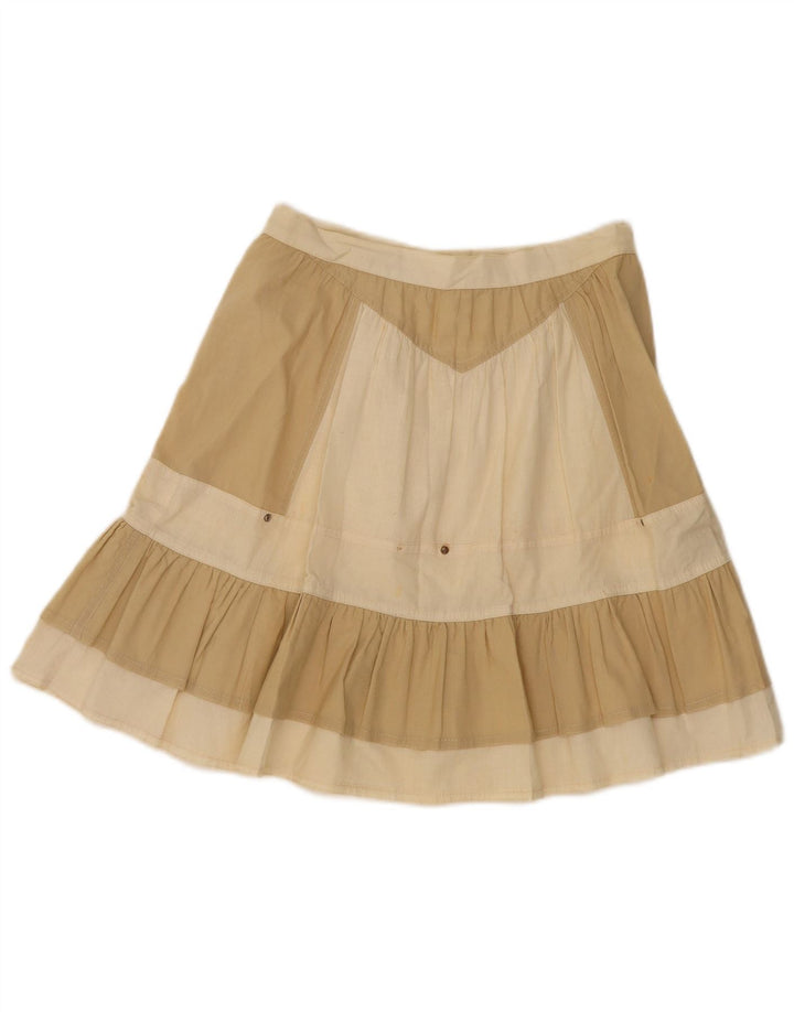 Vintage A-line nederdel til kvinder W25 lille beige farveblok