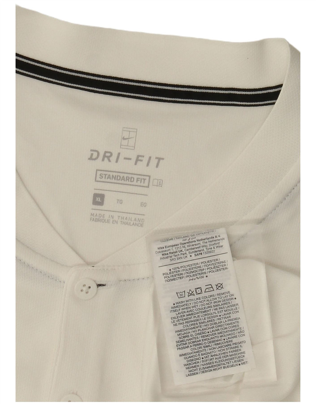 NIKE Herre Dri Fit Standard Fit T-Shirt Top XL Hvid Polyester