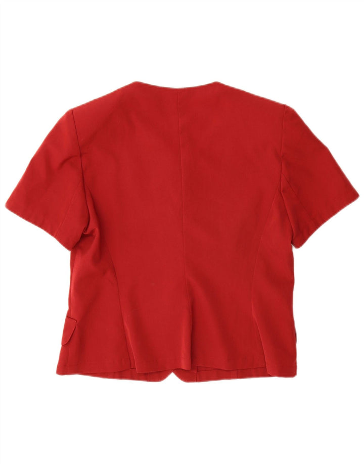 Vintage kvinders 5-knap 2-delt nederdelsæt UK 12 Medium W30 Rød