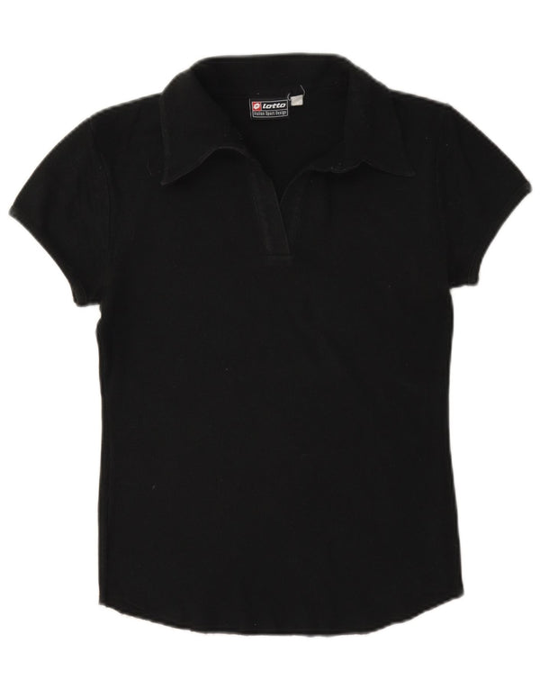 Lotto Womens Polo Shirt UK 10 Small Black Cotton