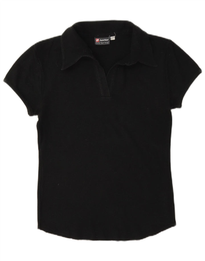 Lotto Dame Polo Shirt UK 10 Small Black Bomuld