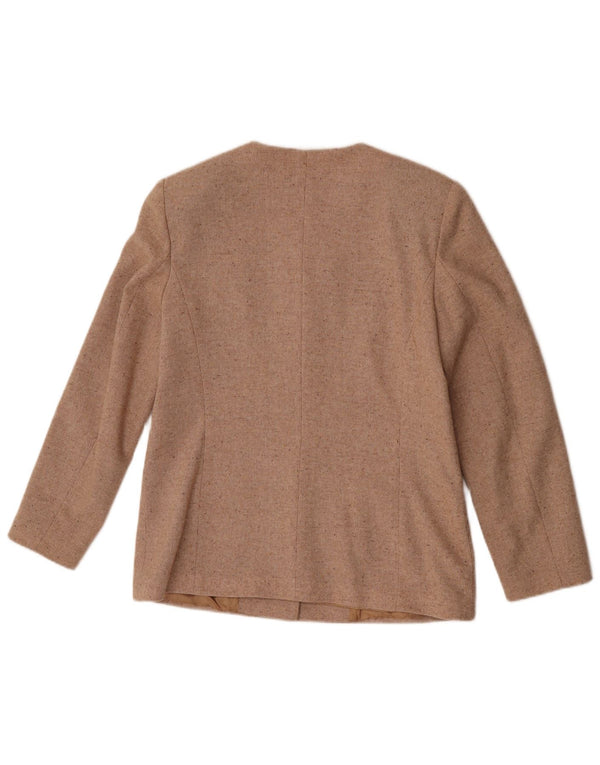 Vintage Dame 4-knaps blazerjakke IT 46 Large Beige Flecked