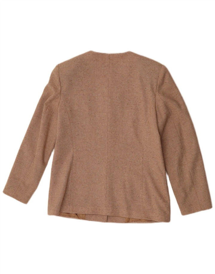 Vintage Dame 4-knaps blazerjakke IT 46 Large Beige Flecked