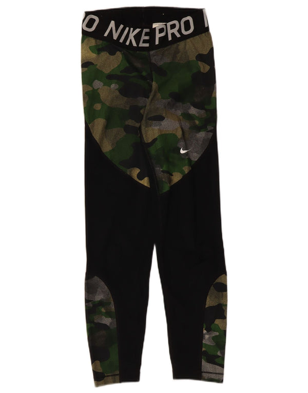 Nike Dame Grafiske Leggings UK 4 XS Sort Camouflage Polyester