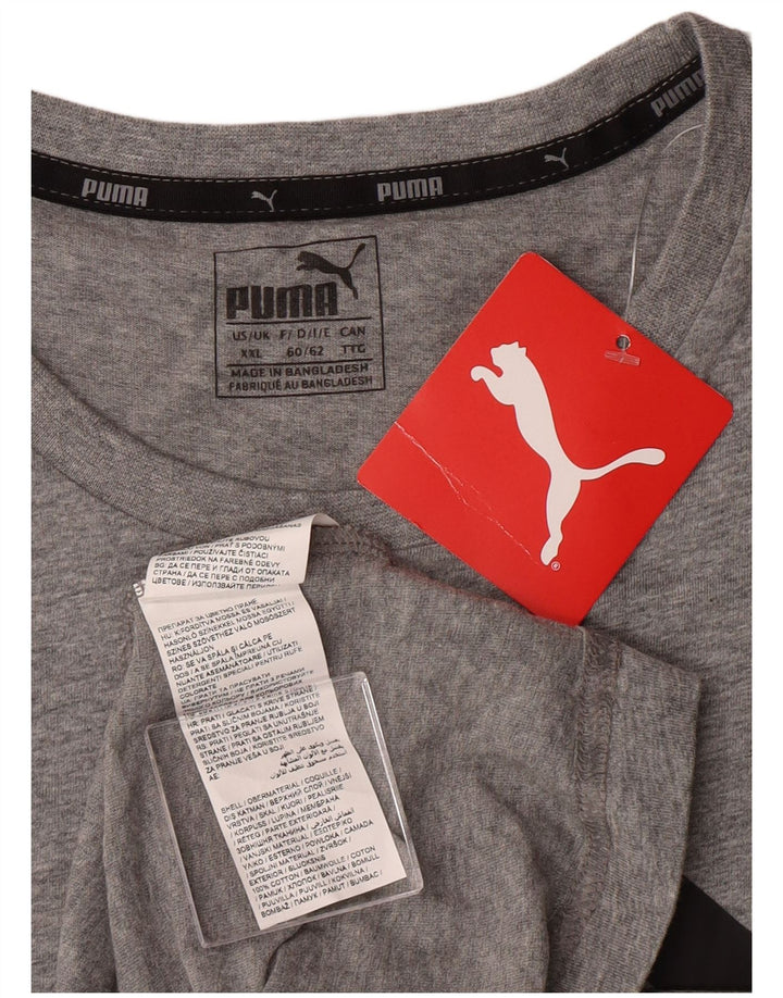 Puma Herre Grafisk T-Shirt Top 2XL Grå Bomuld