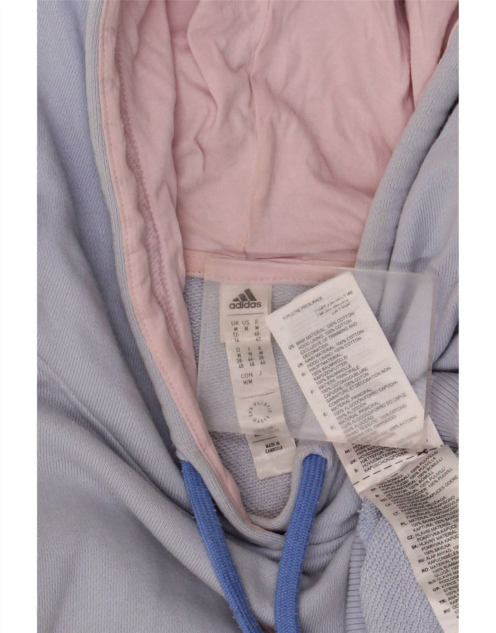 ADIDAS Oversized hættetrøjetrøje til kvinder UK 12/14 Medium Blue Colourblock
