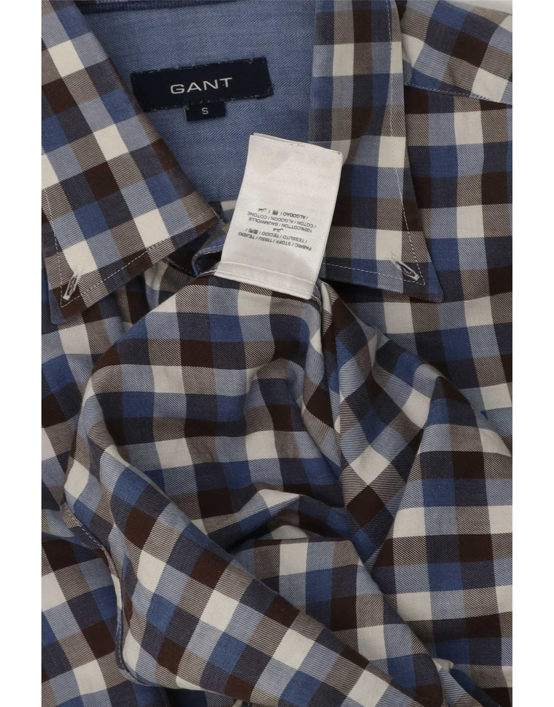 Gant Flanelskjorte til mænd, lille marineblå Gingham bomuld