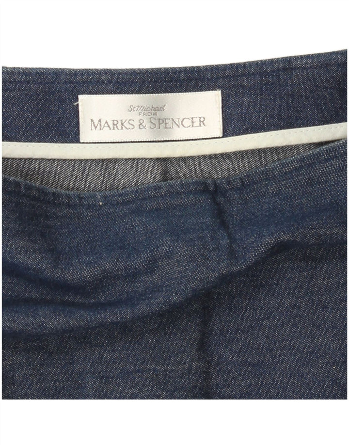 Marks & Spencer Dame Denim Nederdel W28 Medium Navy Blue Floral