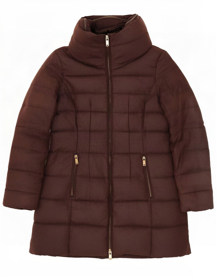 Zara hættejakke til kvinder UK 14 Stor brun polyester