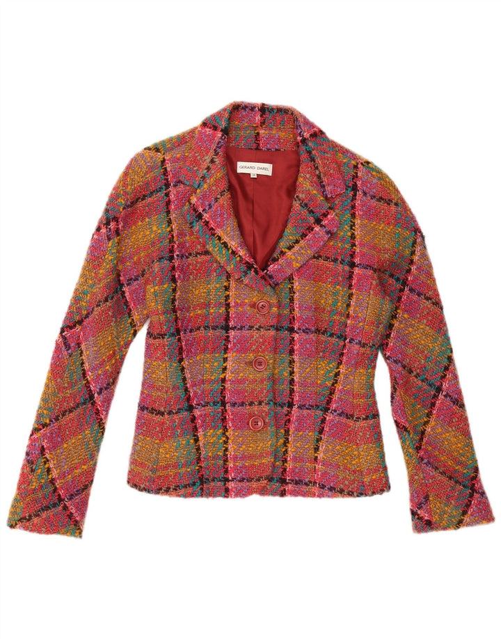 Gerard Darel Dame 3-knaps blazerjakke IT 38 XS Pink ternet uld