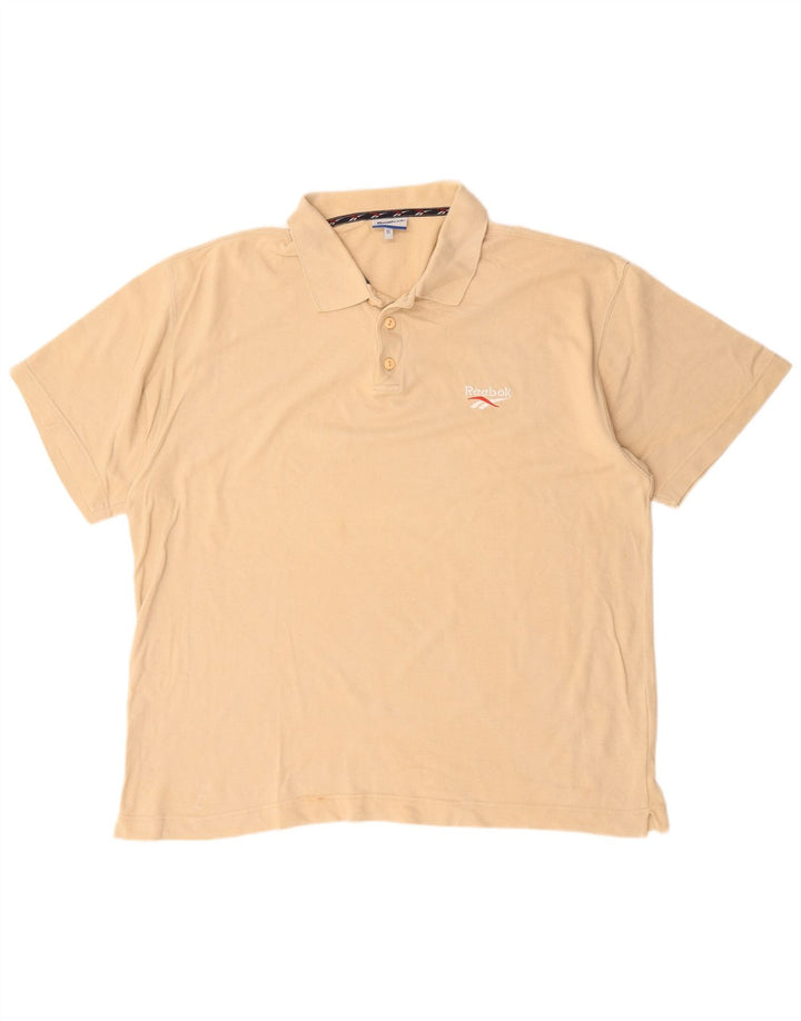 Reebok herre poloshirt XL beige bomuld