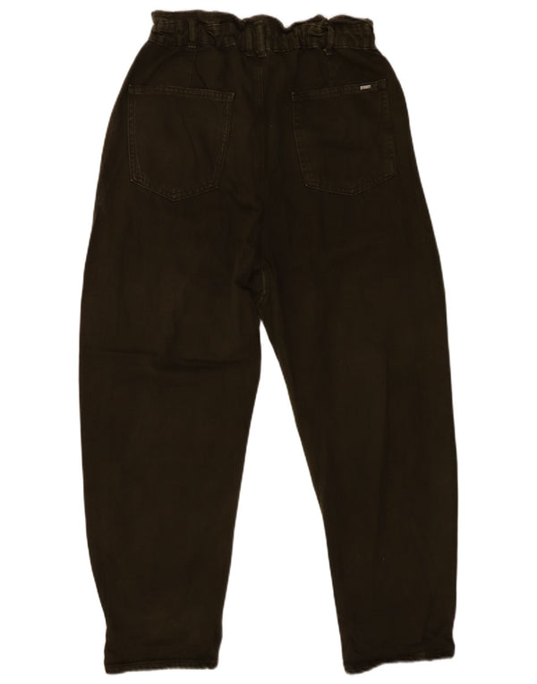 Zara Dame Loose Fit Højtaljede Cropped Jeans EU 40 Medium W30 L25 Khaki