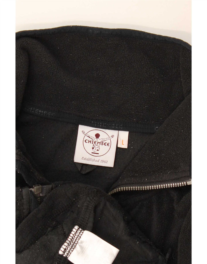Chiemsee Fleecejakke til kvinder UK 16 Stor sort geometrisk polyester