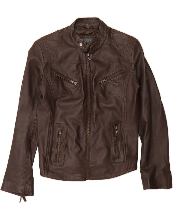AVIATRIX Girls Leather Jacket 11-12 Years 2XL Brown Leather Vintage Aviatrix and Second-Hand Aviatrix from Messina Hembry 