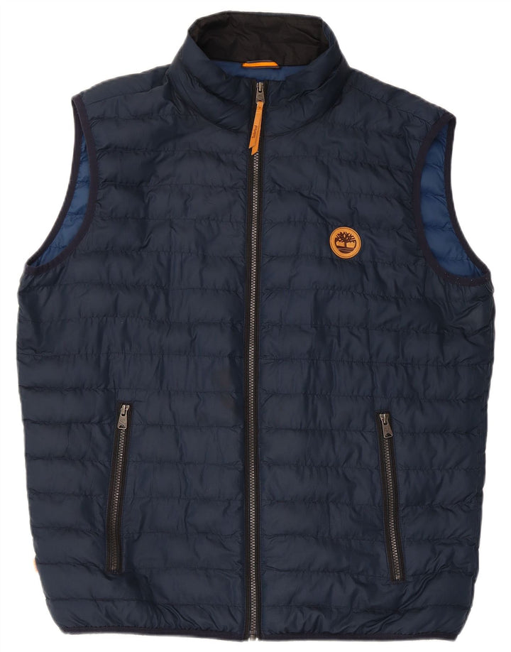 Timberland Mens Polstret Gilet UK 40 Large Navy Blue Polyester