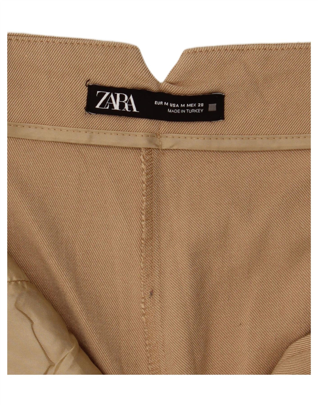 Zara kvinders tilspidsede jakkesætsbukser Medium W28 L26 Beige