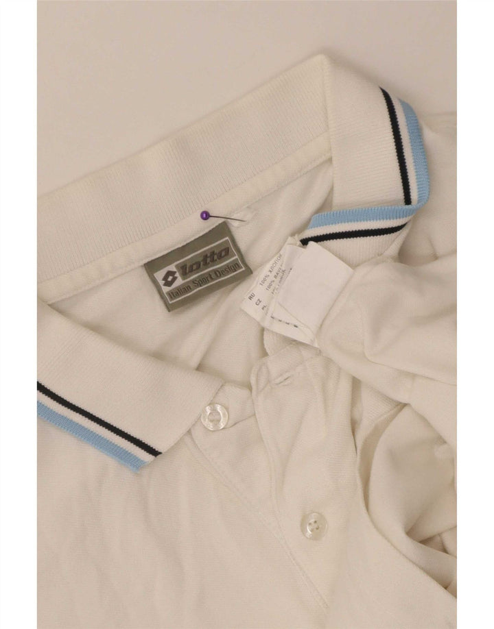 Lotto herre polo shirt stor hvid stribet bomuld